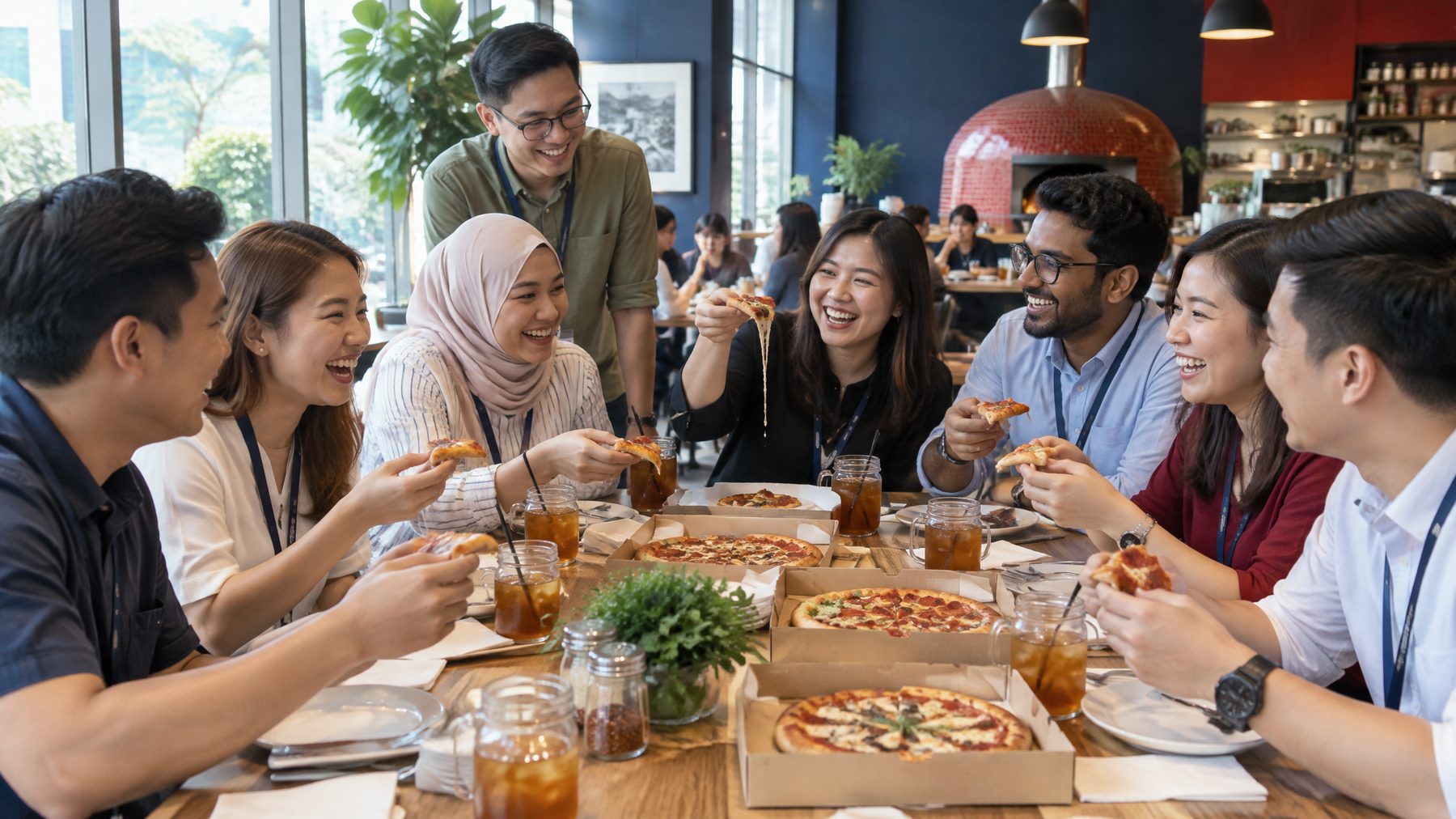 Corporate lunch at US Pizza